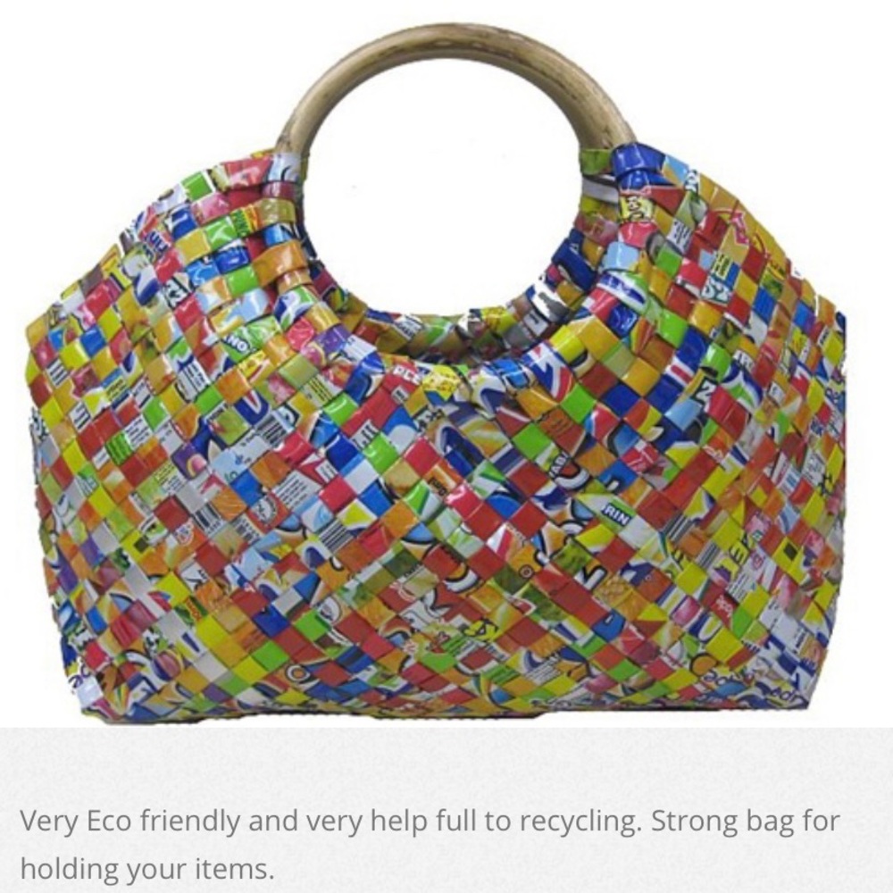 Wooden handle juice box bag